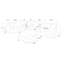 Emberson 5-piece Upholstered Modular Sectional Sofa Ivory