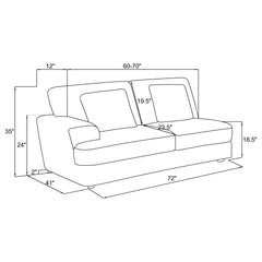 Emberson Upholstered LAF Loveseat Ivory