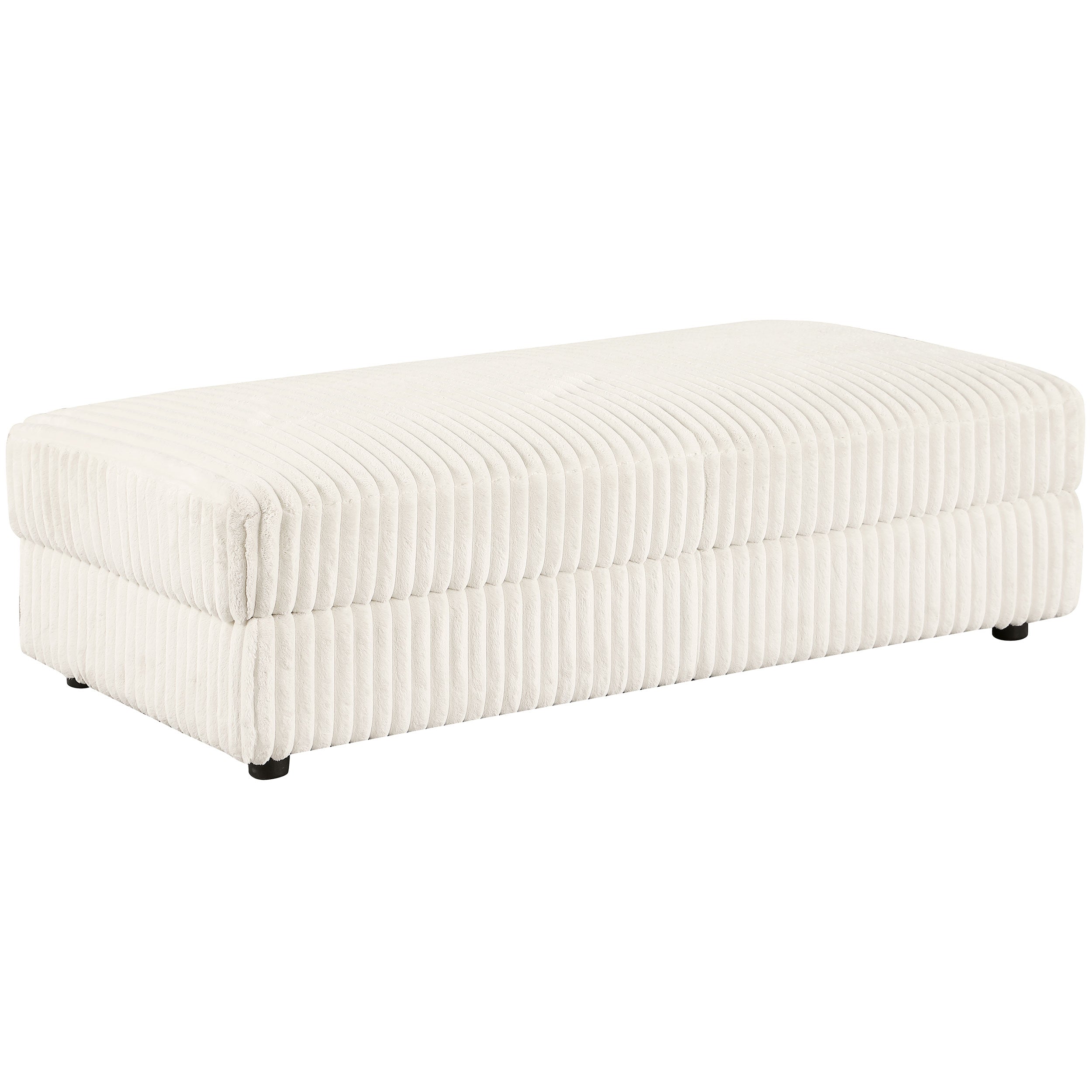 Best Furniture Outlet - Coaster - Emberson Upholstered Rectangular Storage Ottoman Ivory - 508855
