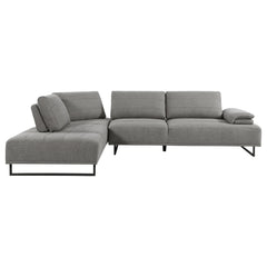 Best Furniture Outlet - Coaster - Arden Upholstered Sectional Sofa with Adjustable Back Taupe - 508888