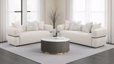 Best Furniture Outlet - Coaster - Jeanette 2-piece Fabric Upholstered Round Arm Sofa Set Beige - 508961-S2