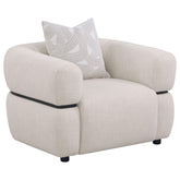 Best Furniture Outlet - Coaster - Jeanette Fabric Upholstered Round Arm Accent Chair Beige - 508963
