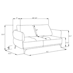 Lively 3-piece Chenille Upholstered Sofa Set Blue