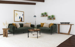 Best Furniture Outlet - Coaster - Jade 2-piece Chenille Upholstered Sofa Set Green - 509131-S2