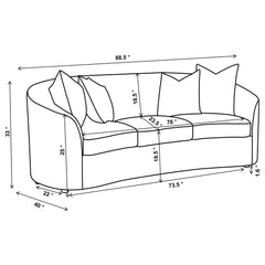Rainn 2-piece Boucle Upholstered Sloped Arm Sofa Set Latte
