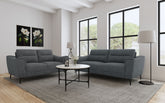 Best Furniture Outlet - Coaster - Nolan 2-piece Upholstered Sofa Set Charcoal - 509281-S2