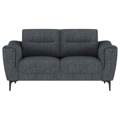 Nolan 2-piece Upholstered Sofa Set Charcoal