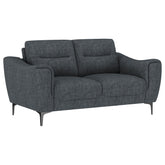 Best Furniture Outlet - Coaster - Nolan Upholstered Sloped Track Arm Loveseat Charcoal - 509282