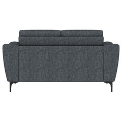 Nolan Upholstered Sloped Track Arm Loveseat Charcoal