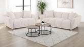 Best Furniture Outlet - Coaster - Destino 2-piece Chenille Splayed Arm Sofa Set Greige - 509301-S2