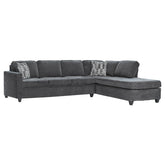 Best Furniture Outlet - Coaster - Mccord Upholstered Track Arm Sectional Sofa Dark Grey - 509347