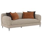 Best Furniture Outlet - Coaster - Jade Chenille Upholstered Sculpted Track Arm Sofa Latte - 509411