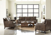 Best Furniture Outlet - Coaster - Leaton 3-piece Upholstered Recessed Arm Sofa Set Brown Sugar - 509441-S3