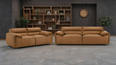 Best Furniture Outlet - Coaster - Buxton 2-piece Leather Upholstered Sofa Set Orange - 509501-S2