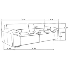 Buxton 2-piece Leather Upholstered Sofa Set Orange