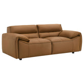 Best Furniture Outlet - Coaster - Buxton Top Grain Leather Upholstered Loveseat Orange - 509502