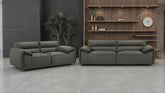 Best Furniture Outlet - Coaster - Buxton 2-piece Leather Upholstered Sofa Set Graphite - 509504-S2