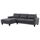Best Furniture Outlet - Coaster - Caspian Upholstered Curved Arm Chaise Sectional Sofa Grey - 509540