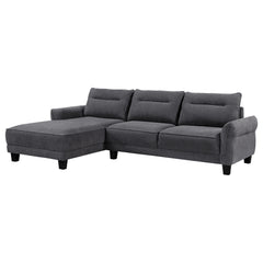 Best Furniture Outlet - Coaster - Caspian Upholstered Curved Arm Chaise Sectional Sofa Grey - 509540