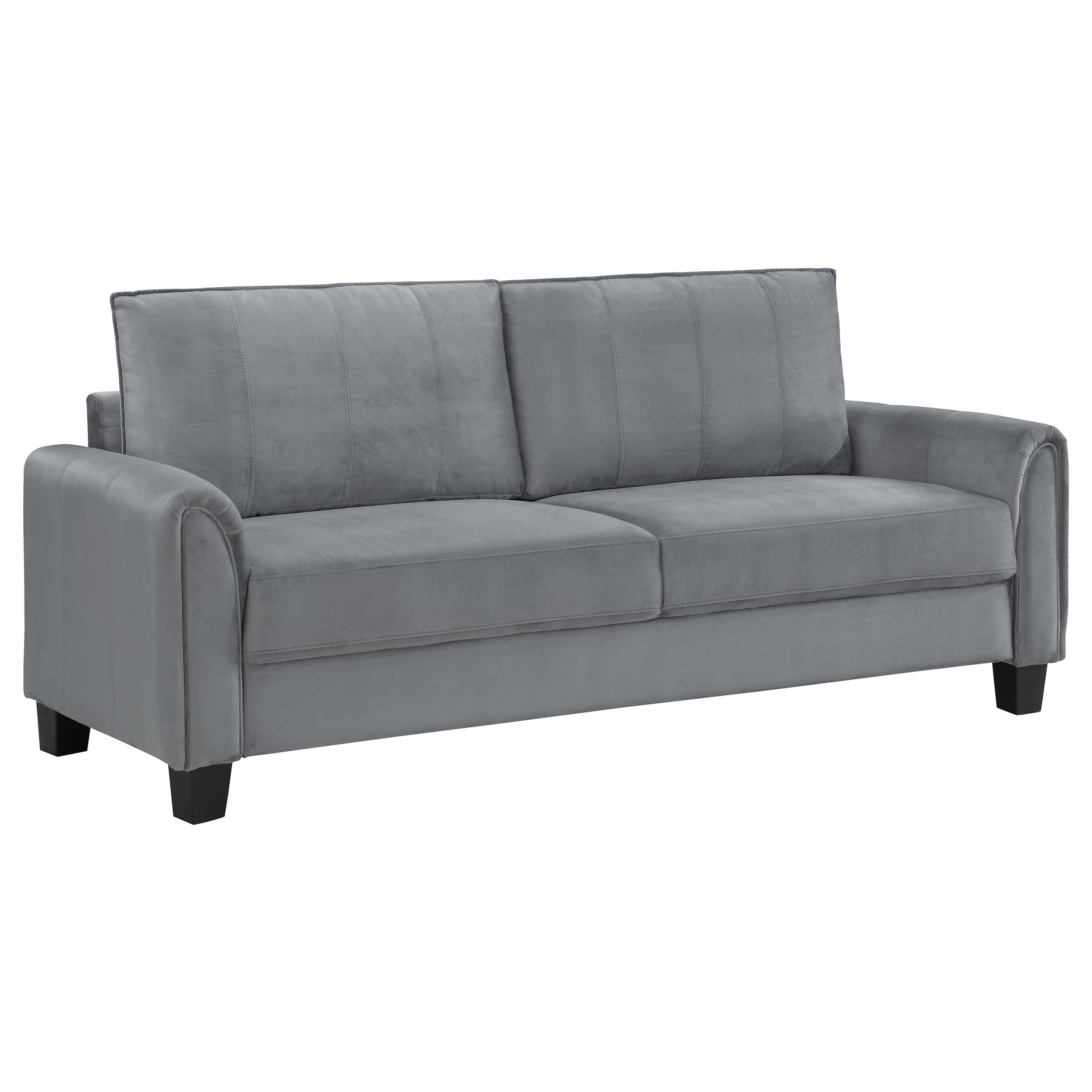 Best Furniture Outlet - Coaster - Davis Upholstered Rolled Arm Sofa Grey - 509634