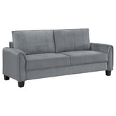 Best Furniture Outlet - Coaster - Davis Upholstered Rolled Arm Sofa Grey - 509634