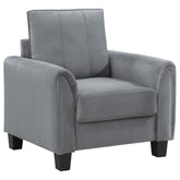 Best Furniture Outlet - Coaster - Davis Upholstered Rolled Arm Accent Chair Grey - 509636