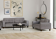 Best Furniture Outlet - Coaster - Deerhurst 2-piece Upholstered Track Arm Sofa Set Charcoal - 509641-S2