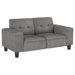 Best Furniture Outlet - Coaster - Deerhurst Upholstered Track Arm Tufted Loveseat Charcoal - 509642