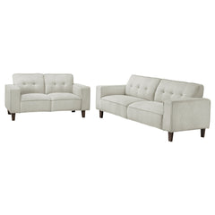 Deerhurst 2-piece Upholstered Track Arm Sofa Set Greige