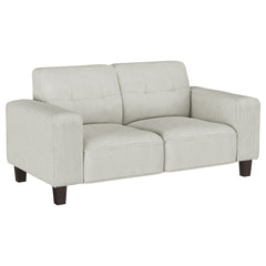 Best Furniture Outlet - Coaster - Deerhurst Upholstered Track Arm Tufted Loveseat Greige - 509648