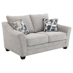 Best Furniture Outlet - Coaster - Tomkins Boucle Upholstered Loveseat Light Grey - 509672