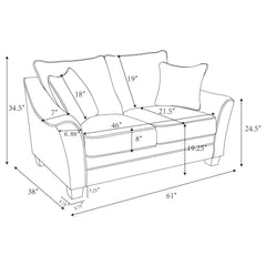 Tomkins Boucle Upholstered Loveseat Light Grey