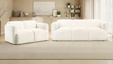 Best Furniture Outlet - Coaster - Dorset 2-piece Upholstered Round Track Arm Sofa Set White - 509811-S2