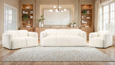 Best Furniture Outlet - Coaster - Dorset 3-piece Upholstered Round Track Arm Sofa Set White - 509811-S3