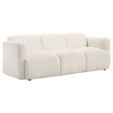 Best Furniture Outlet - Coaster - Dorset Fabric Upholstered Round Track Arm Sofa White - 509811