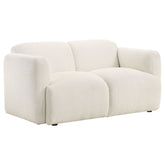 Best Furniture Outlet - Coaster - Dorset Fabric Upholstered Round Track Arm Loveseat White - 509812