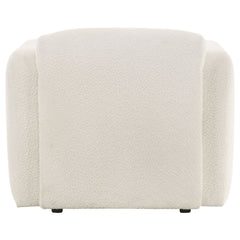 Dorset Fabric Upholstered Round Track Arm Accent Chair White