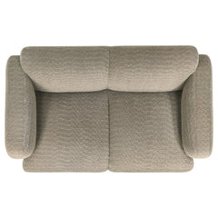 Dorset 2-piece Upholstered Round Track Arm Sofa Set Brown