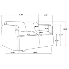 Dorset 3-piece Upholstered Round Track Arm Sofa Set Brown
