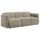 Best Furniture Outlet - Coaster - Dorset Fabric Upholstered Round Track Arm Sofa Brown - 509814