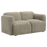 Best Furniture Outlet - Coaster - Dorset Fabric Upholstered Round Track Arm Loveseat Brown - 509815