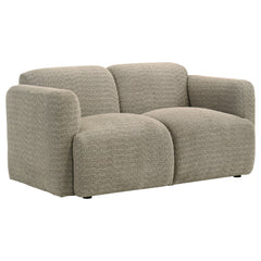 Best Furniture Outlet - Coaster - Dorset Fabric Upholstered Round Track Arm Loveseat Brown - 509815