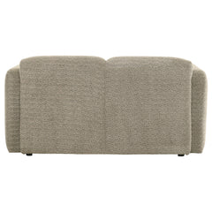 Dorset Fabric Upholstered Round Track Arm Loveseat Brown