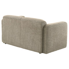 Dorset Fabric Upholstered Round Track Arm Loveseat Brown