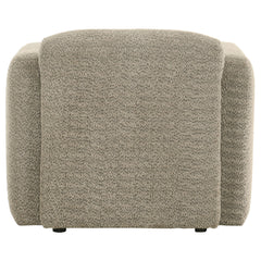 Dorset Fabric Upholstered Round Track Arm Accent Chair Brown