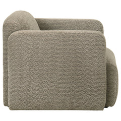 Dorset Fabric Upholstered Round Track Arm Accent Chair Brown