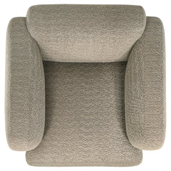 Dorset Fabric Upholstered Round Track Arm Accent Chair Brown