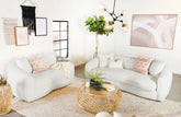 Best Furniture Outlet - Coaster - Isabella 2-piece Faux Sheepskin Upholstered Sofa Set Natural - 509871-S2