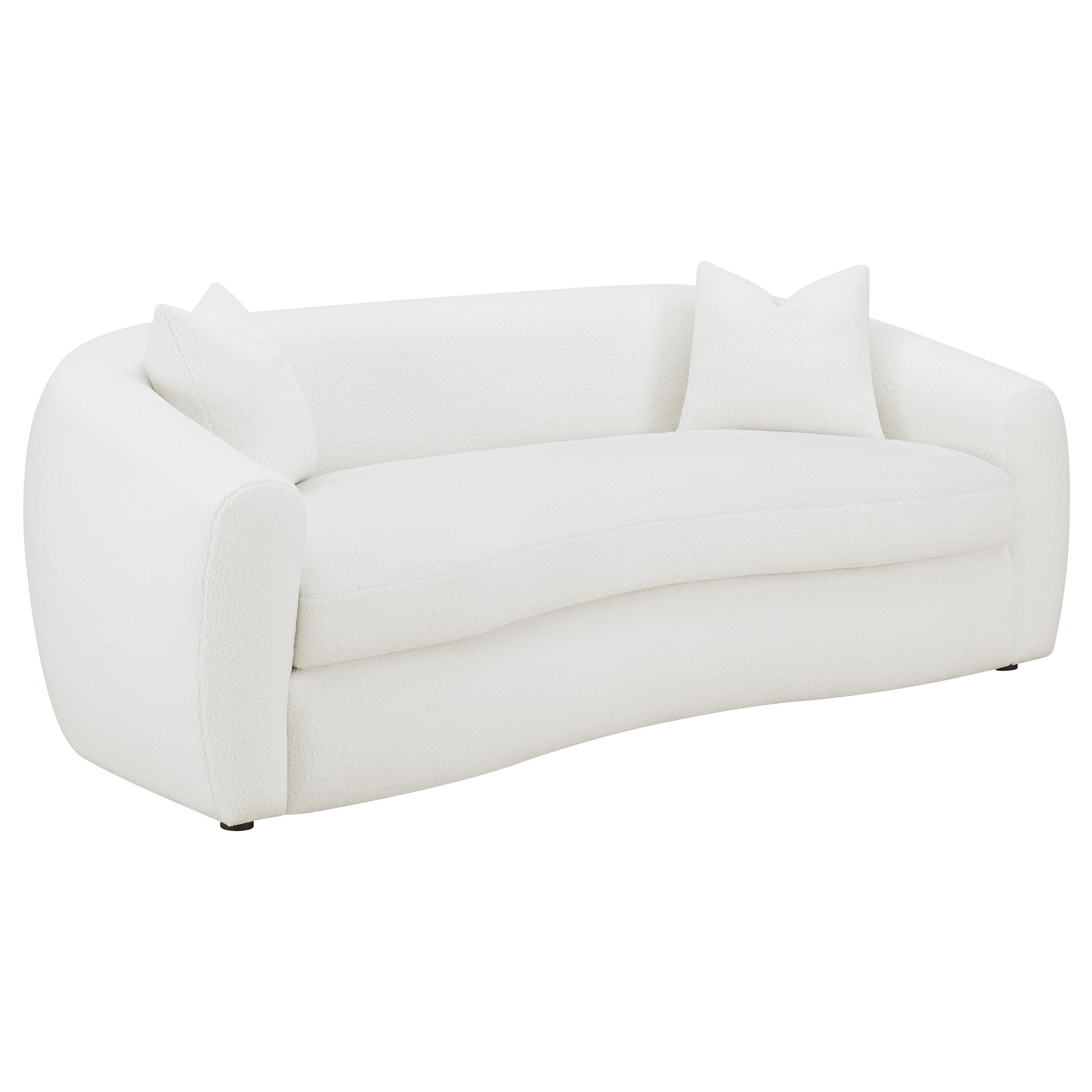 Best Furniture Outlet - Coaster - Isabella Faux Sheepskin Upholstered Sofa Natural - 509871