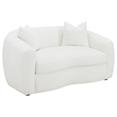 Best Furniture Outlet - Coaster - Isabella Faux Sheepskin Upholstered Loveseat Natural - 509872